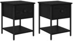 vidaXL Nachttisch 2 Stk Schwarz Eichen-Optik 34 x 35,5 x 45 cm 881805