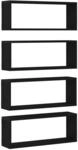 vidaXL Wandregale mit Regal 4 Stk Schwarz Eichen-Optik 60 x 15 x 23 cm 862646
