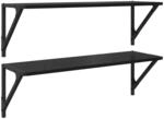 vidaXL Wandregale 2 Stk Schwarz Eichen-Optik 80 x 25 x 25,5 cm 882861