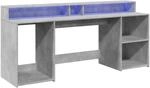 vidaXL LED-Schreibtisch Betongrau 200x55x91 cm Holzwerkstoff 3309441