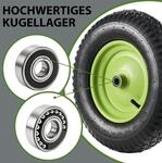 TRUTZHOLM Schubkarrenrad 4.80 4.00-8 und Achse Luftrad 4PR 400mm Gr&uuml;n