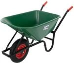 ECD Germany Gartenschubkarre 100 Liter Gr&uuml;n PP-Mulde Luftrad