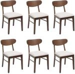 MCW Esszimmerstuhl M59 6er-Set Dunkles Gestell Creme