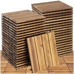 Tectake Terrassenfliesen Tabula 40Er Set Mit Klicksystem Massives Akazienholz 40Er