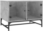 vidaXL Couchtisch mit Glast&uuml;ren Betongrau 68,5x50x50 cm 836542