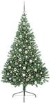 vidaXL K&uuml;nstlicher Vorbeleuchteter Weihnachtsbaum Gr&uuml;n 210 cm PVC 3397026