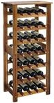 Relaxdays Weinregal Akazienholz Natur f&uuml;r 28 Flaschen 91,5 cm x 43 cm x 22 cm