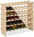 Relaxdays Weinregal Kiefernholz Natur Stapelbar Erweiterbar 73 cm x 82 cm x 25 cm 4,7