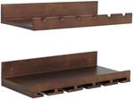 MCW 2er-Set Weinregal P22 F&uuml;r 6 Flaschen/15 Gl&auml;ser 61x28cm Braun