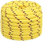 vidaXL Bootsseil Gelb 20 mm 100 m Polypropylen 152634