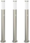 vidaXL Pollerleuchten mit Sensor 3er 80 cm Edelstahl IP44 4006008