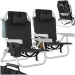 Tectake Aluminium Strandstuhl Coral Klappbar Mit Rucksackfunktion Wetterfest und Uv