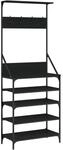 vidaXL Kleiderst&auml;nder mit Schuhablage Schwarz 70x34x184 cm 837872