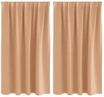 vidaXL Verdunkelungs-Vorh&auml;nge mit Ringen Hellbraun Polyester 4107478