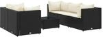 vidaXL 6-Tlg Garten-Lounge-Set mit Kissen Schwarz Poly Rattan 3308016