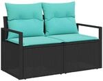 vidaXL Sofa Set 6-Tlg Schwarz Poly-Rattan 3346356