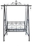 DELUKE Gartenschaukel RICO 178cm Breit Stahl Schwarz Rost-Optik...