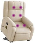 vidaXL Massagesessel mit Aufstehhilfe Creme Stoff 3205223
