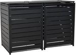 Merxx Set M&uuml;lltonnenabdeckung Basis mit Anbau Klein Alu/Stahl