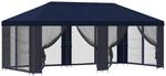 vidaXL Pavillon mit Seitenw&auml;nden 6 x 3 m Blau Polyester und Stahl 190 3376025