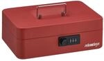 Relaxdays Geldkassette Stahl Rot Abschlie&szlig;bar 8,5 cm x 25 cm x 19 cm 1,1 kg