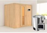 Karibu Sauna Finja mit Bio-Ofen externe Stg.Easy Natur
