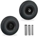 Relaxdays Sackkarrenrad 2er Set Vollgummi Schwarz Pannensicher 26 cm x 8,5 cm 1,1 kg