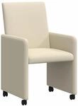 vidaXL Esszimmerst&uuml;hle mit Rollen 2 Stk Creme 57 x 66 x 94 cm 42017817
