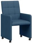 vidaXL Esszimmerst&uuml;hle mit Rollen 2 Stk Blau 58 x 65 x 94 cm Stoff 42017837