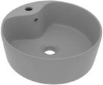 vidaXL Luxus-Waschbecken mit &Uuml;berlauf Matt Hellgrau 36x13 cm Keramik 147037
