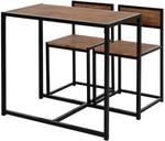 HOMCOM Essgruppe MDF Metall Natur+Schwarz 90L x 47B x 76H cm