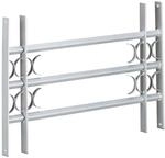 Relaxdays Fenstergitter Stahl Grau Ausziehbar Einbruchschutz 45 cm x 70-105 cm