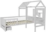 Juskys Kinderbett Yari 90x200 cm Wei&szlig;