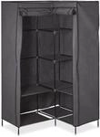 Relaxdays Eckkleiderschrank Stoff Anthrazit Faltbar 169 cm x 100 cm x 83 cm