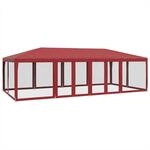 vidaXL Partyzelt mit 12 Mesh-Seitenteilen Rot 8x4 m HDPE 4010075