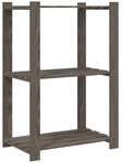 vidaXL Lagerregal mit 3 B&ouml;den Grau 60x38x90 cm Massivholz Kiefer 373387