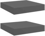vidaXL Schweberegale 2 Stk Hochglanz-Grau 23x23,5x3,8 cm MDF 323782