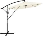 ML-Design Ampelschirm &Oslash; 330 cm Eckig in Beige aus Aluminium