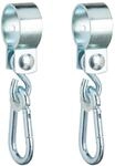 Relaxdays Schaukelhaken 2er Set Eisen Silber mit Karabinern 20 cm x 3 cm x 5,5 cm