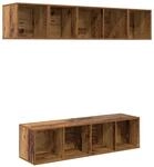 vidaXL TV-Schrank-Set Wandmontiert 4-Tlg Altholz Holzwerkstoff 3393420