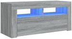 vidaXL TV-Schrank mit LED-Leuchten Grau Sonoma 90x35x40 cm Modell 3