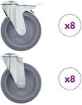 vidaXL 16 Stk Lenkrollen mit R&uuml;ckenloch 125 mm 277898