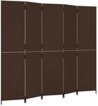 vidaXL Paravent 5 Tlg Braun Poly Rattan 365365