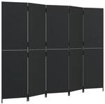 vidaXL Paravent 5 Tlg Schwarz Poly Rattan 365348