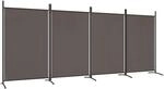 vidaXL 4 Tlg Paravent Anthrazit 346x180 cm Stoff 350264