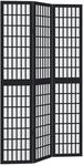 vidaXL 3 Tlg Paravent Schwarz Massivholz Paulownia 358767