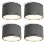 SSC-LUXon 4er Set Celi-WX LED Feuchtraumstrahler Anthrazit Rund IP44 mit GX53 5W