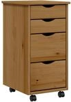 vidaXL Rollschrank mit Schubladen MOSS Honigbraun Massivholz Kiefer Modell 1
