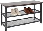 Relaxdays Schuhregal Eisen MDF Dunkelbraun f&uuml;r 6 Paar Schuhe 45 cm x 80 cm x 30 cm