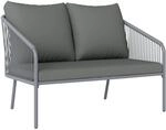 Outsunny Rattansofa Stahl PE-Rattan 112L x 72B x 76H cm Grau